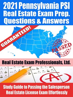 cover image of 2021 Pennsylvania PSI Real Estate Exam Prep Questions & Answers